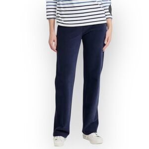 L. L. Bean Favorite Fit Straight Leg Corduroy High Rise Pants Navy Blue 10 Tall